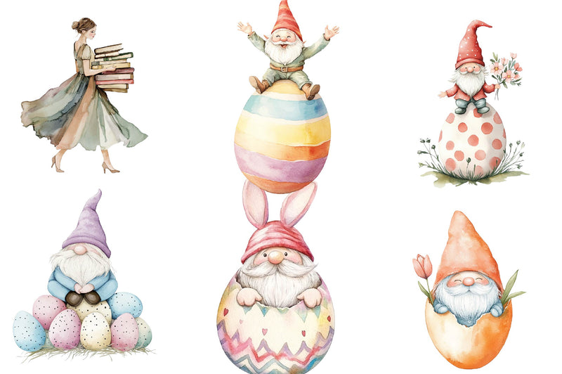 Easter Egg Gnome Clipart Bundle - CraftNest - Digital Crafting and Art