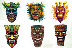 Festival Tiki Mask Clipart Bundle - CraftNest - Digital Crafting and Art