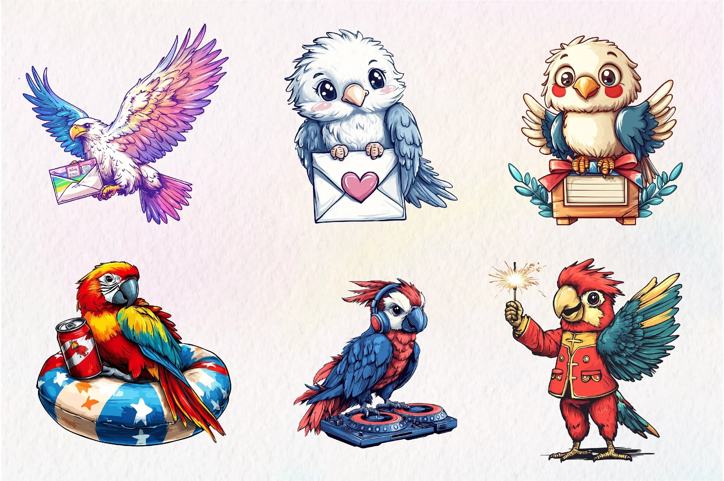 Patriotic Eagle Postage Stamp Clipart Bundle - CraftNest - Digital Crafting and Art