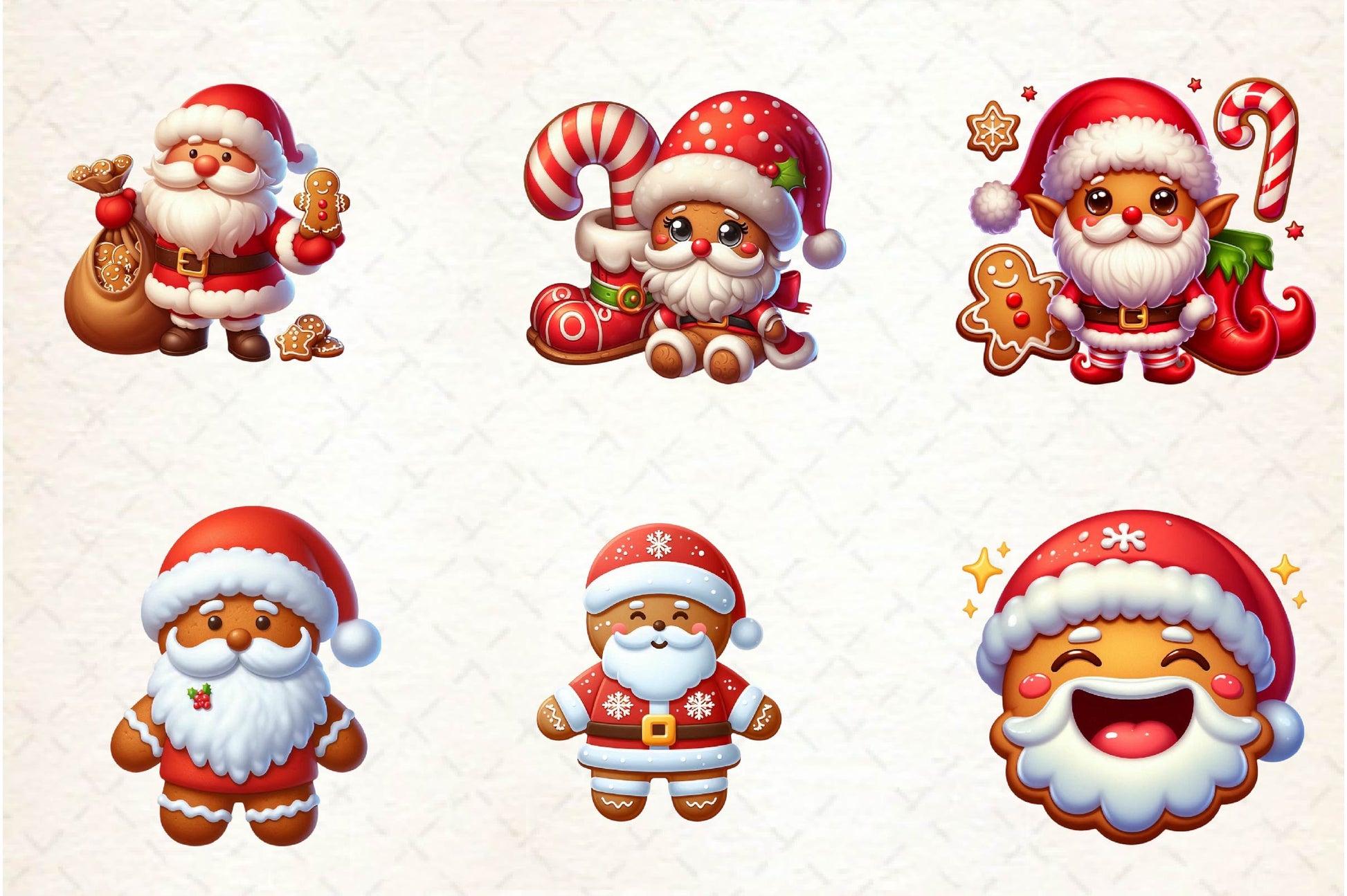 Santa Gingerbread Man Clipart Bundle - CraftNest - Digital Crafting and Art