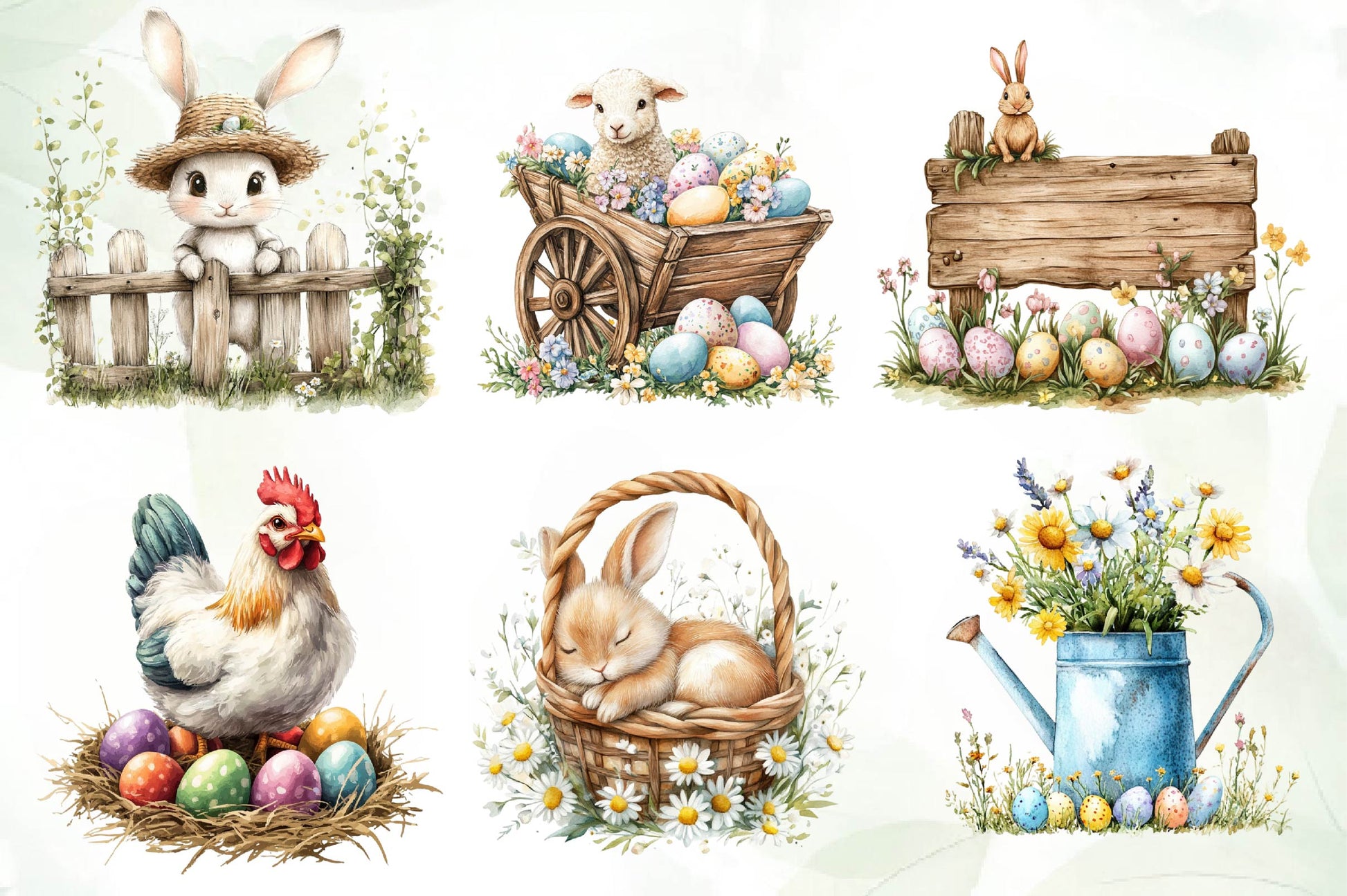 Country Farmhouse Easter Clipart Bundle - CraftNest - Digital Crafting and Art