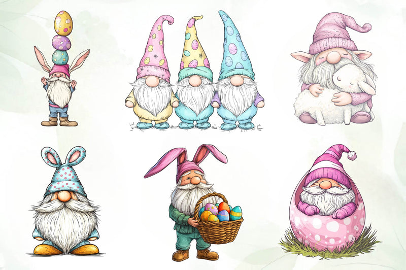 Easter Gnome Clipart Bundle 2 - CraftNest - Digital Crafting and Art