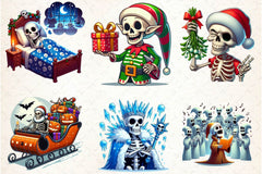 Funny Christmas Skeleton Clipart Bundle - CraftNest - Digital Crafting and Art