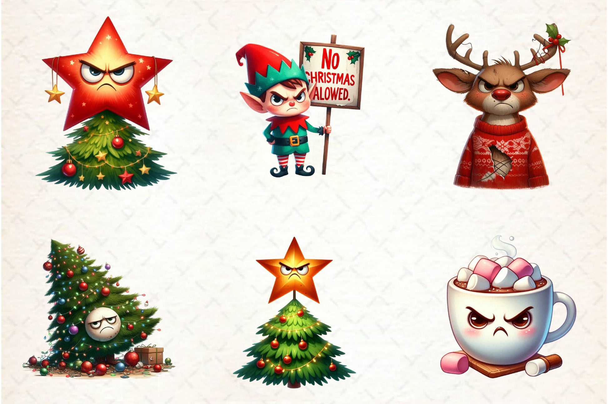 Grumpy Christmas Clipart Bundle - CraftNest - Digital Crafting and Art