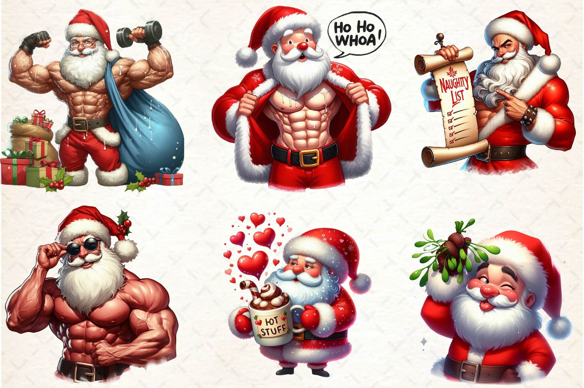 Funny Santa Claus Christmas Clipart Bundle 1 - CraftNest - Digital Crafting and Art