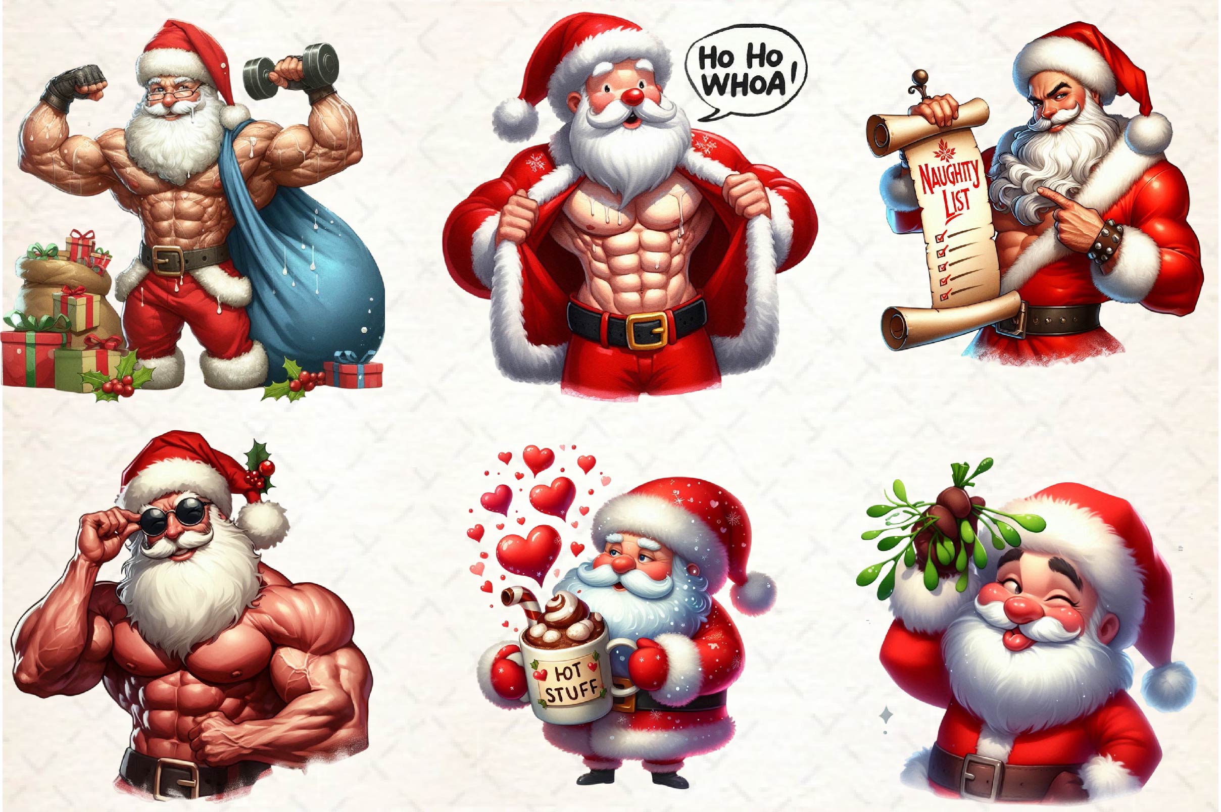 Funny Santa Claus Christmas Clipart Bundle 1 - CraftNest - Digital Crafting and Art