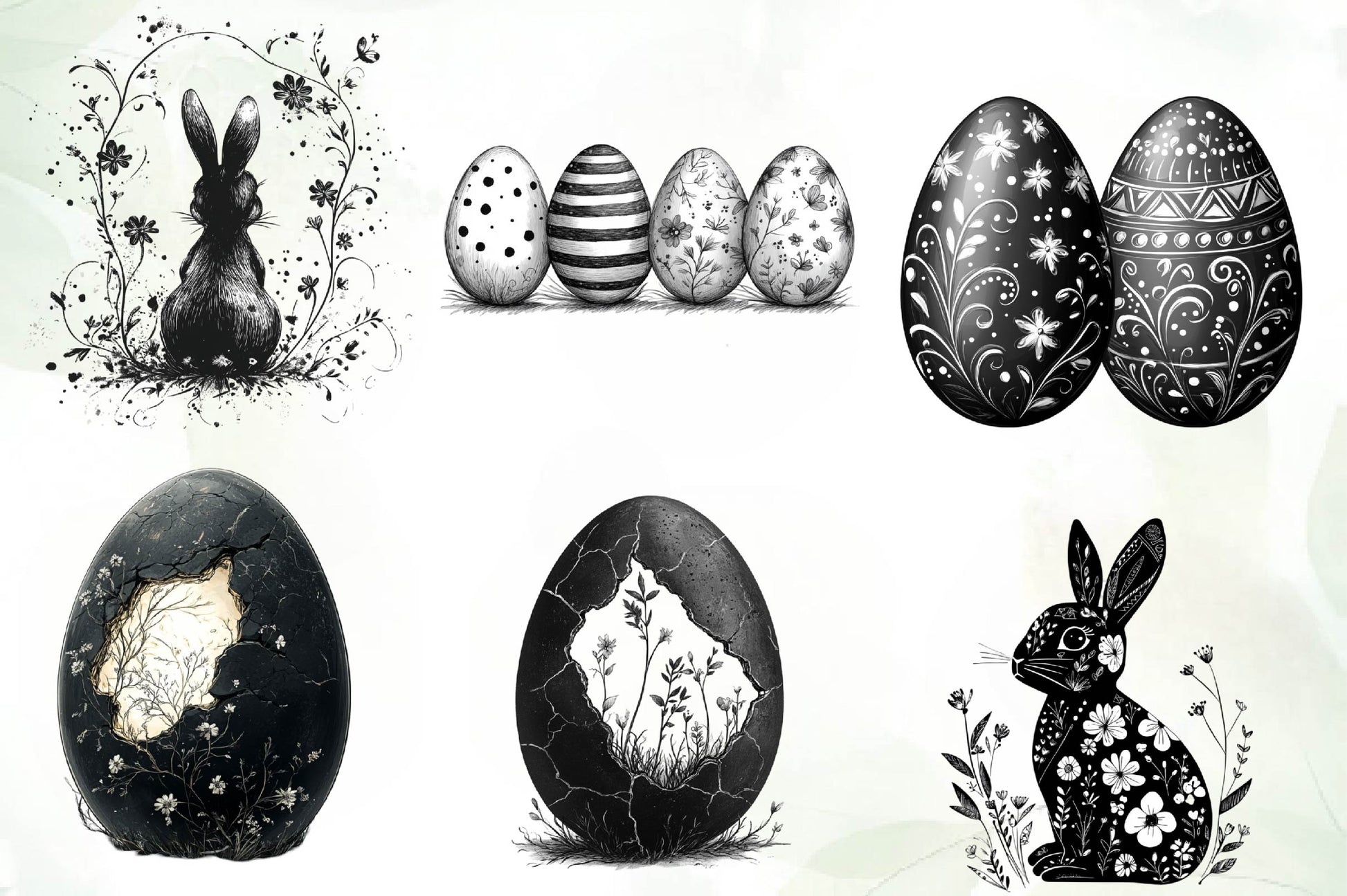 Black Easter Clipart Bundle - CraftNest - Digital Crafting and Art