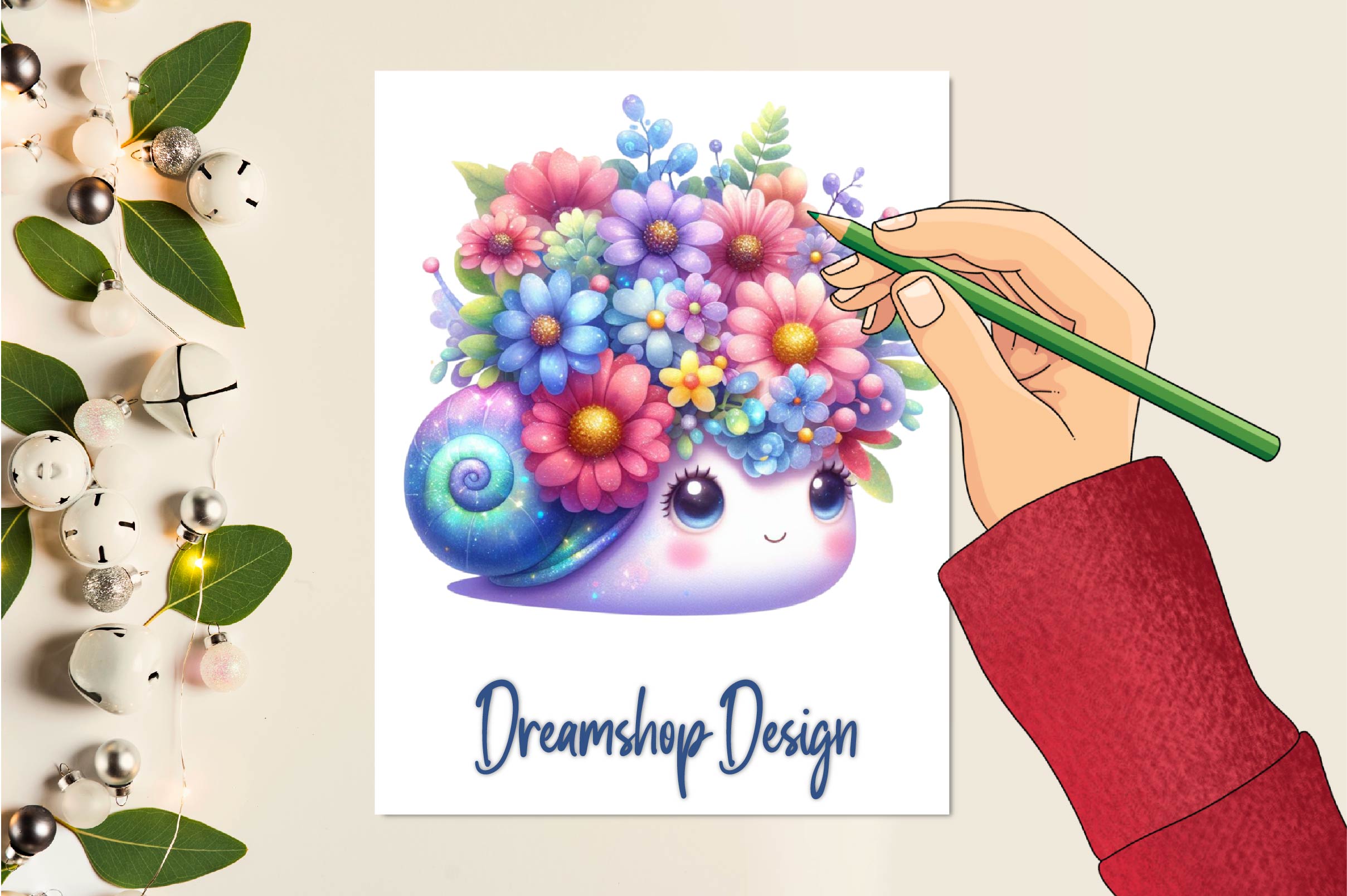 Floral Snail Clipart Bundle - CraftNest - Digital Crafting and Art