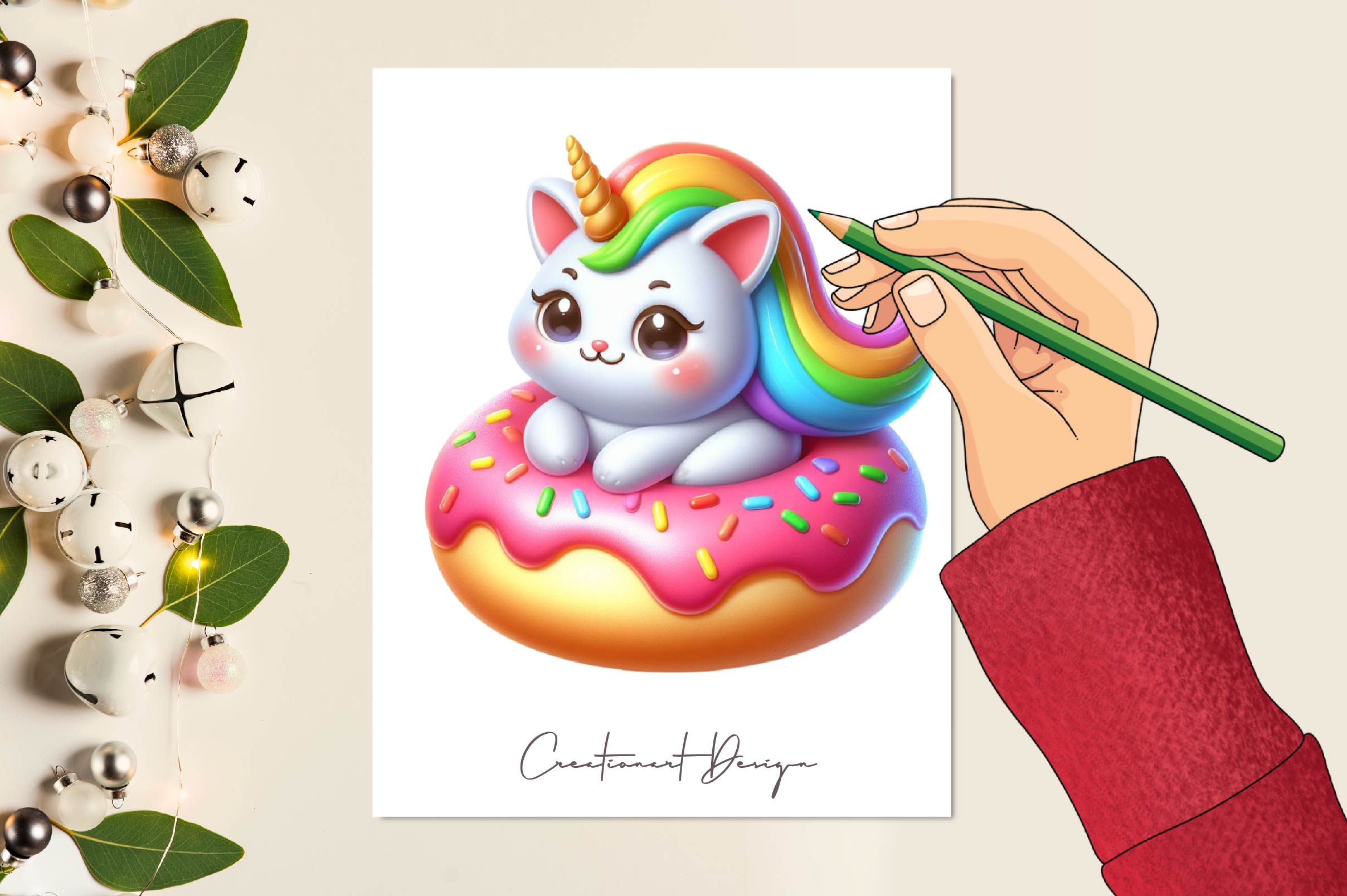 Cat Unicorn And Donut Clipart Bundle - CraftNest - Digital Crafting and Art