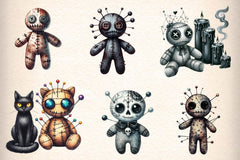 Halloween Gothic Voodoo Doll Clipart Bundle - CraftNest - Digital Crafting and Art