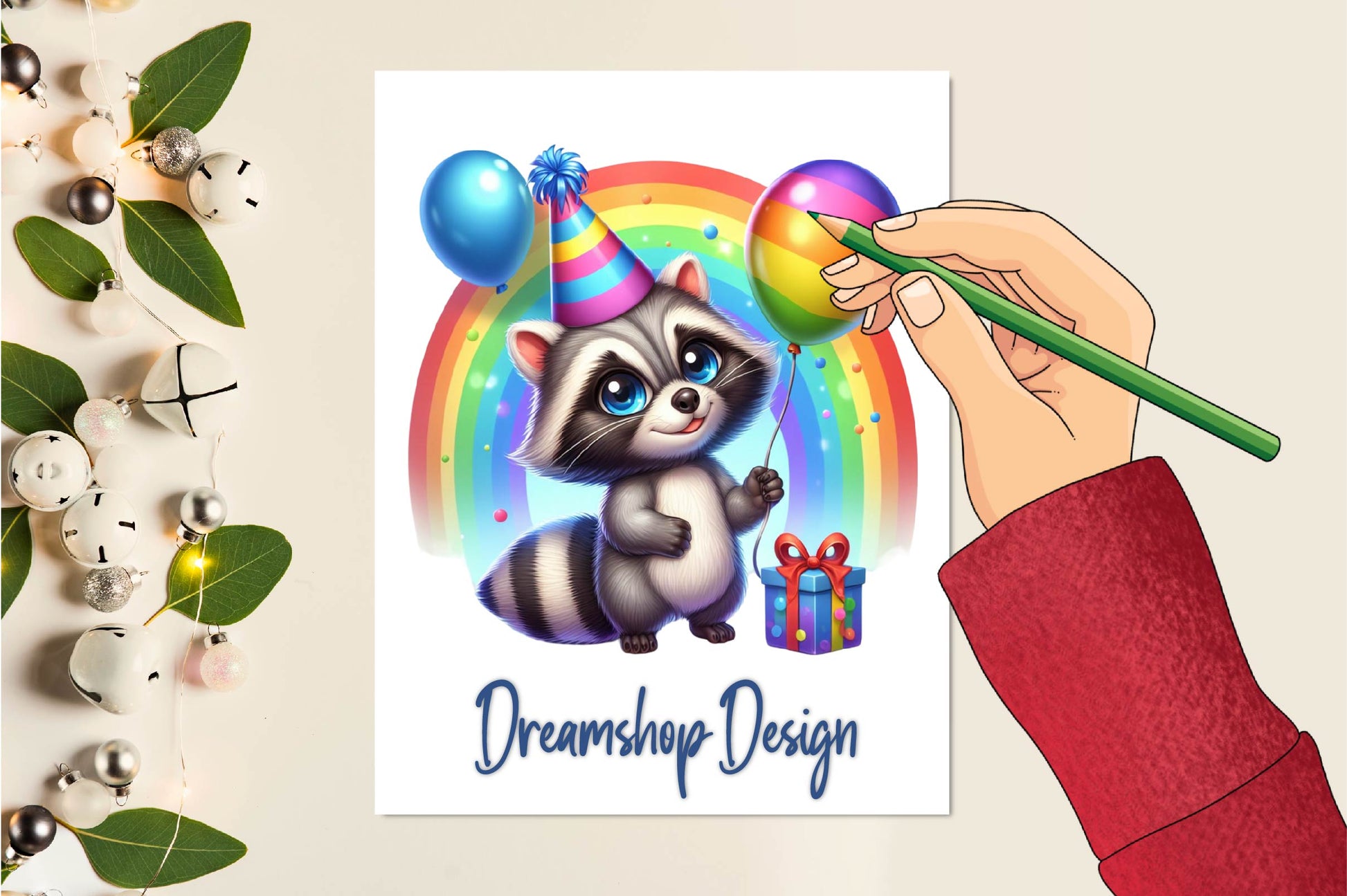 Cute Birthday Raccoons Set Clipart Bundle - CraftNest - Digital Crafting and Art
