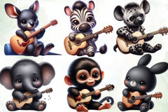 Animals With Guitar Clipart Bundle - CraftNest - Digital Crafting and Art
