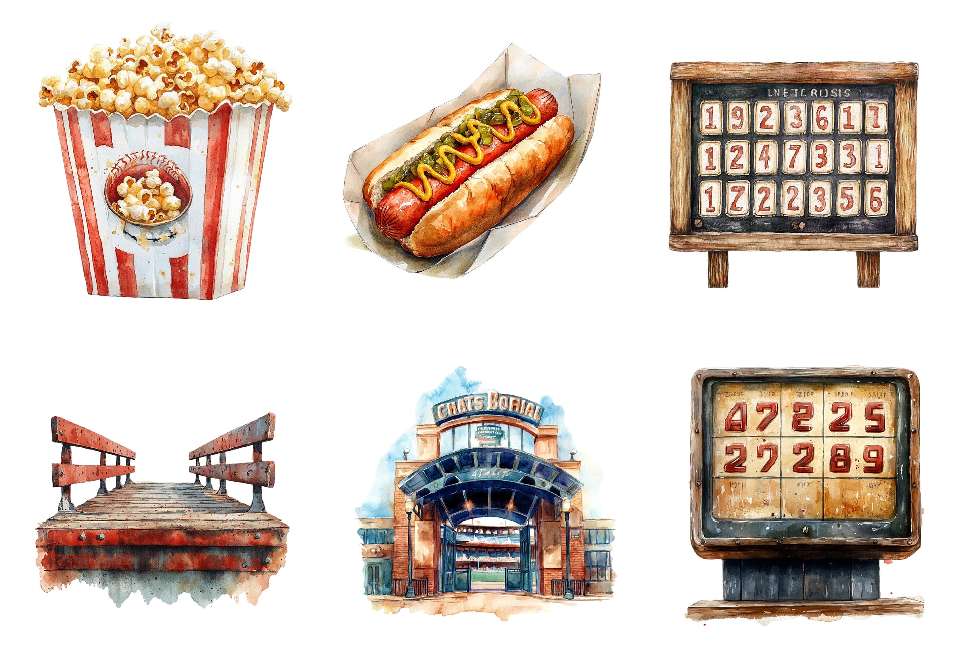 Vintage Baseball Game Day Clipart Bundle - CraftNest - Digital Crafting and Art