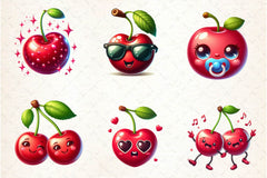 Cute Cherry Clipart Bundle 1 - CraftNest - Digital Crafting and Art