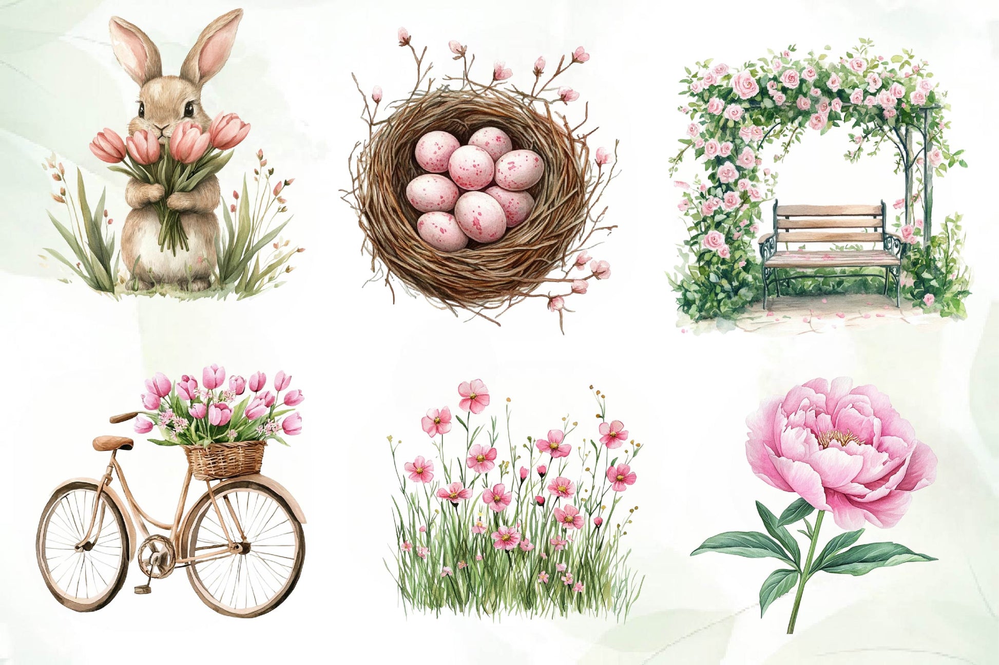 Pink Spring Clipart Bundle - CraftNest - Digital Crafting and Art