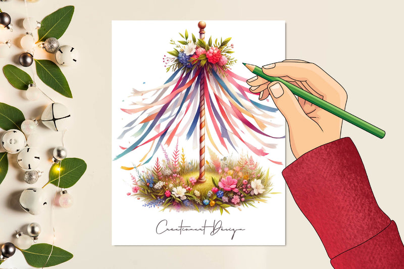 Maypole Clipart Bundle - CraftNest - Digital Crafting and Art