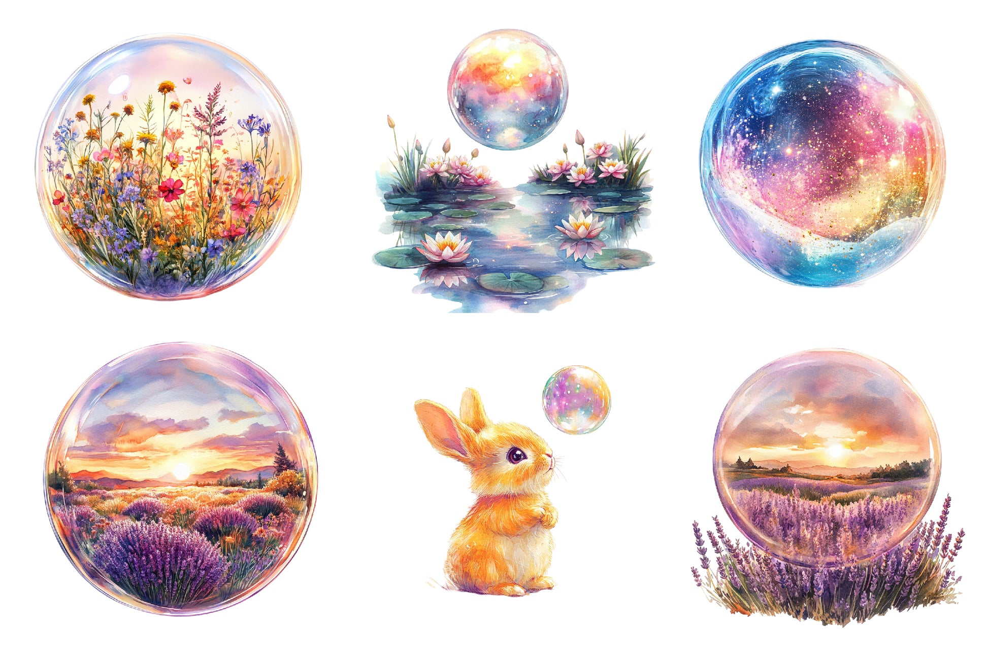 Spring Iridescent Bubble Clipart Bundle - CraftNest - Digital Crafting and Art