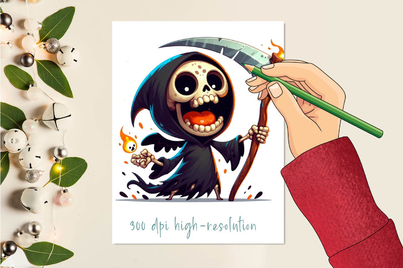 Halloween Funny Reaper Clipart Bundle - CraftNest - Digital Crafting and Art