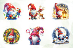 Glitter Festive Christmas Gnome Clipart Bundle - CraftNest - Digital Crafting and Art