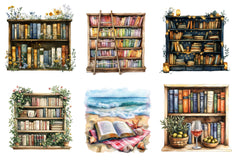 Summer Bookshelf Clipart Bundle - CraftNest - Digital Crafting and Art
