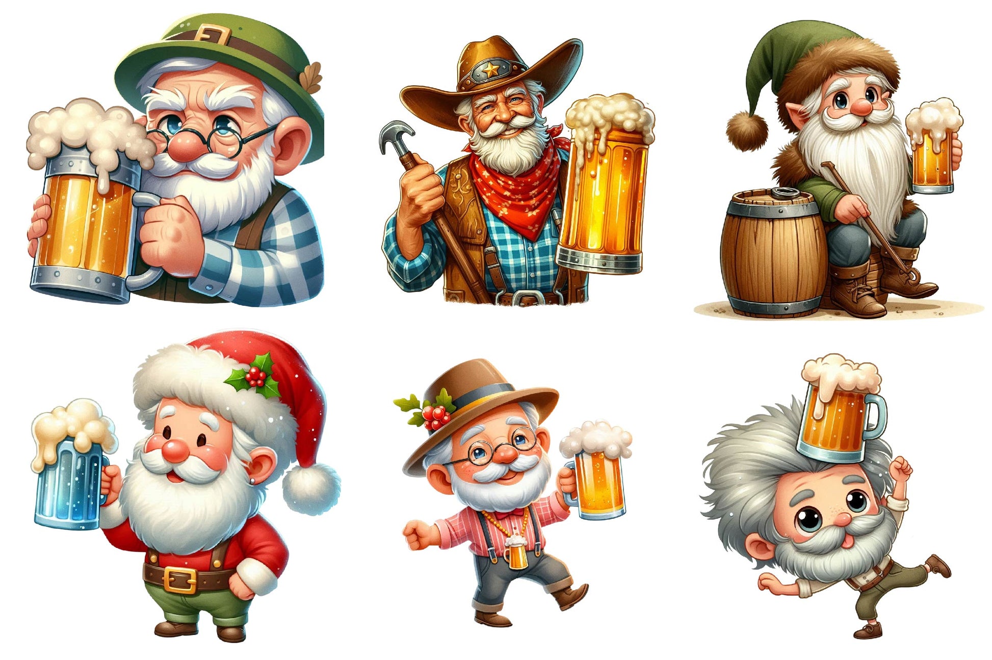Funny Beer Loving Grandpa Clipart Bundle - CraftNest - Digital Crafting and Art