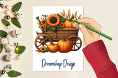 Sunflowers In Wood Trolley Clipart Bundle - CraftNest - Digital Crafting and Art