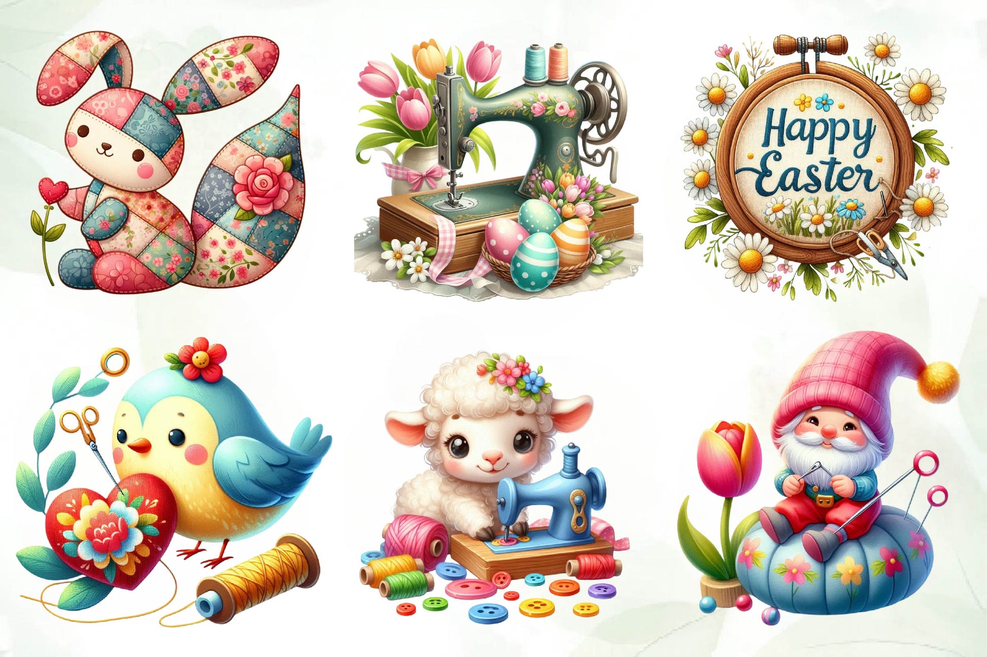 Spring & Easter Sewing Clipart Bundle - CraftNest - Digital Crafting and Art