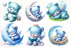 Blue Angel Teddy Bear Clipart Bundle - CraftNest - Digital Crafting and Art