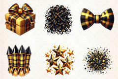 Black & Gold New Year Celebration Clipart Bundle - CraftNest - Digital Crafting and Art