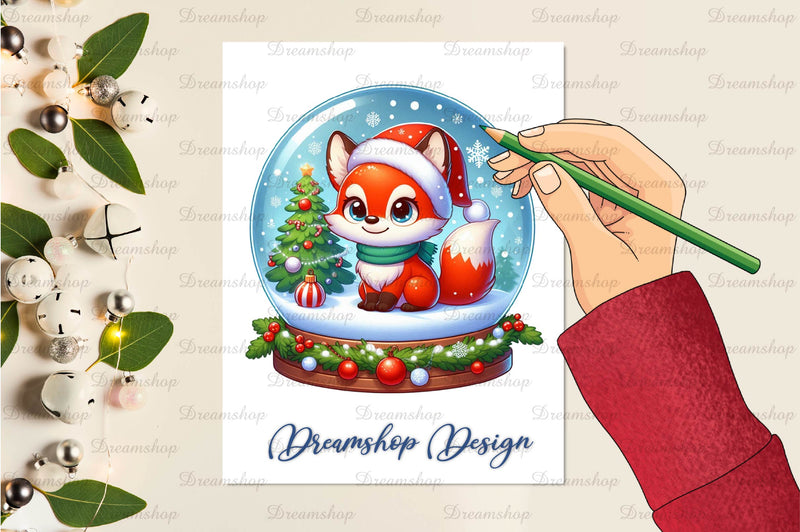 Christmas Cute Fox Clipart Bundle - CraftNest - Digital Crafting and Art