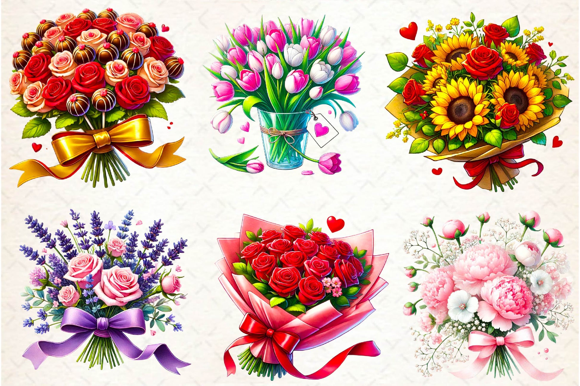Rose Bouquets Clipart Bundle - CraftNest - Digital Crafting and Art