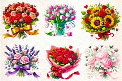 Rose Bouquets Clipart Bundle - CraftNest - Digital Crafting and Art