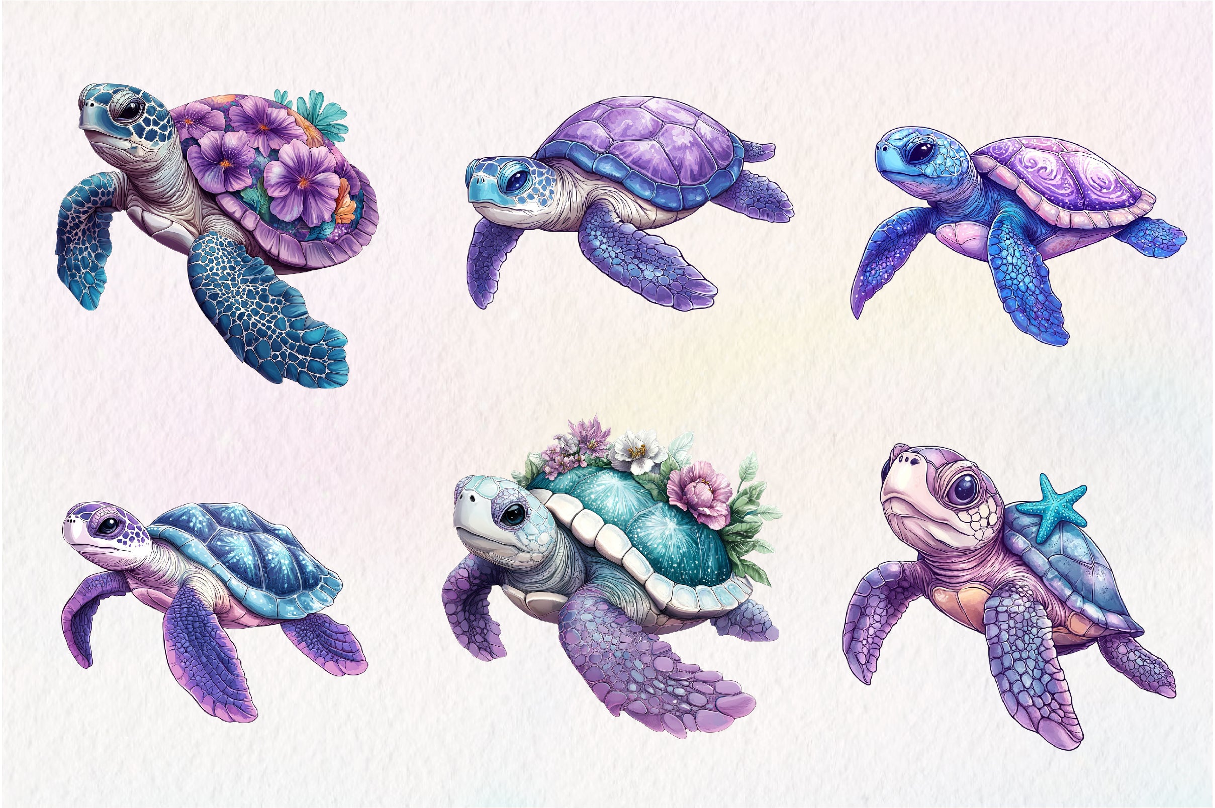 Beautiful Sea Turtles Clipart Bundle - CraftNest - Digital Crafting and Art