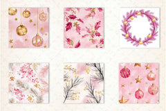 Pink And Gold Christmas Clipart Bundle - CraftNest - Digital Crafting and Art