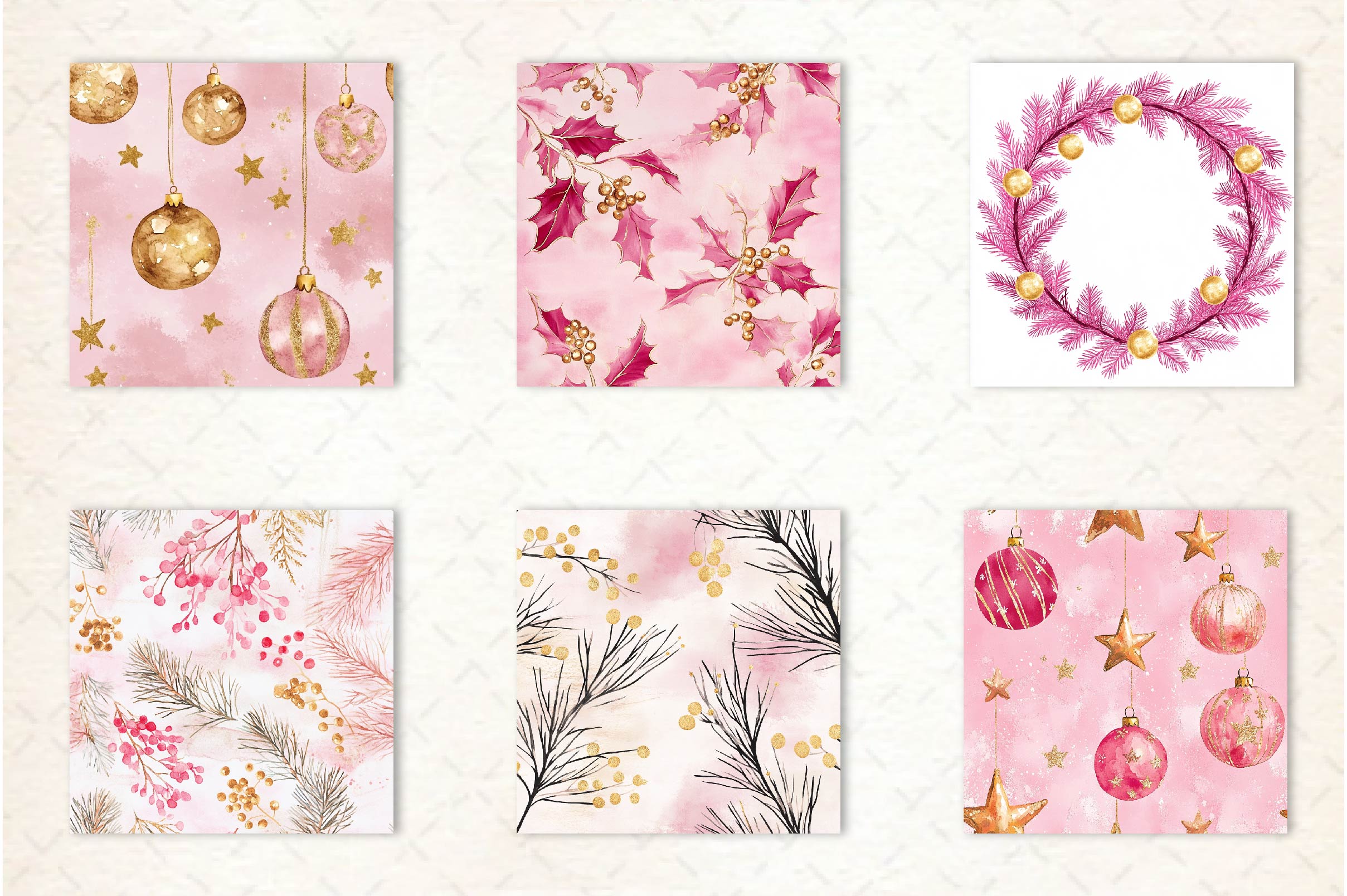 Pink And Gold Christmas Clipart Bundle - CraftNest - Digital Crafting and Art