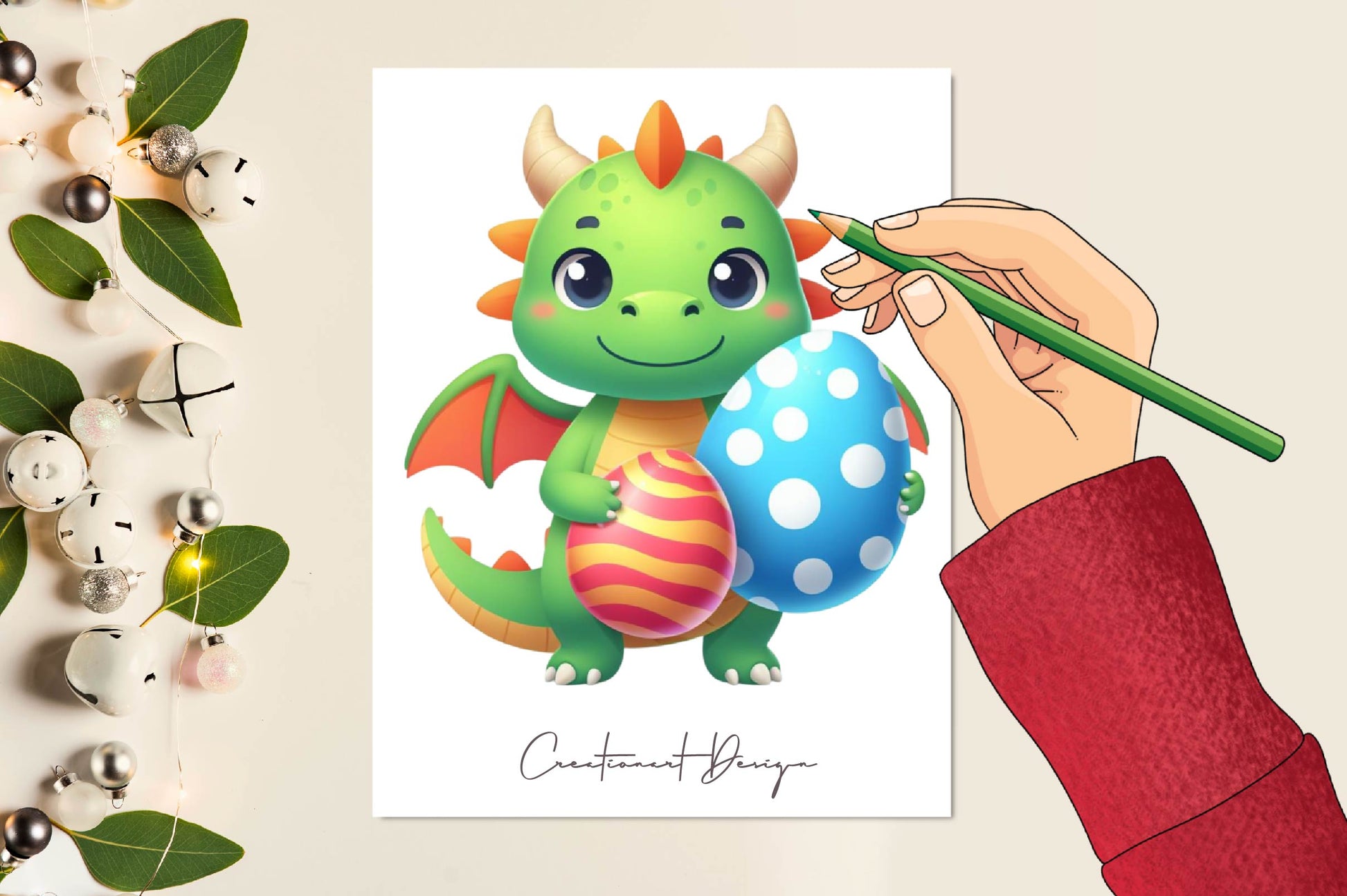 Cute Dragon Easter Day Clipart Bundle - CraftNest - Digital Crafting and Art