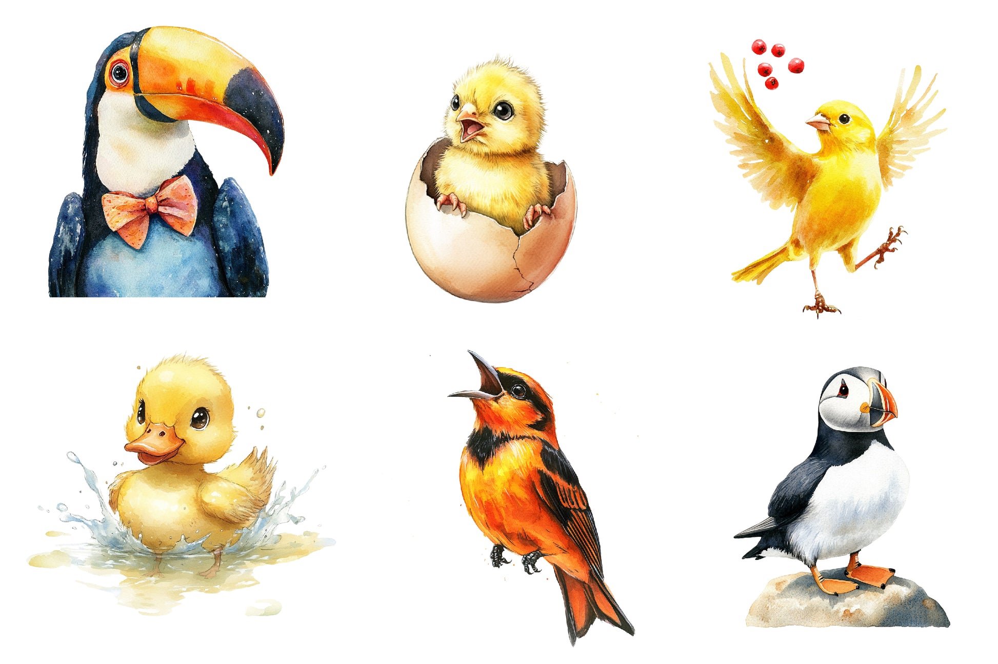 Cute Quirky Funny Birds Clipart Bundle - CraftNest - Digital Crafting and Art