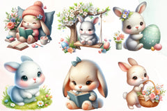 Cute Spring Bunny Clipart Bundle - CraftNest - Digital Crafting and Art