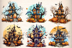 Scary Halloween Background Clipart Bundle - CraftNest - Digital Crafting and Art
