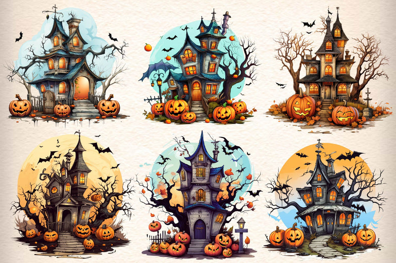 Scary Halloween Background Clipart Bundle - CraftNest - Digital Crafting and Art