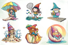 Beach Girl Gnomes Collection Clipart Bundle - CraftNest - Digital Crafting and Art