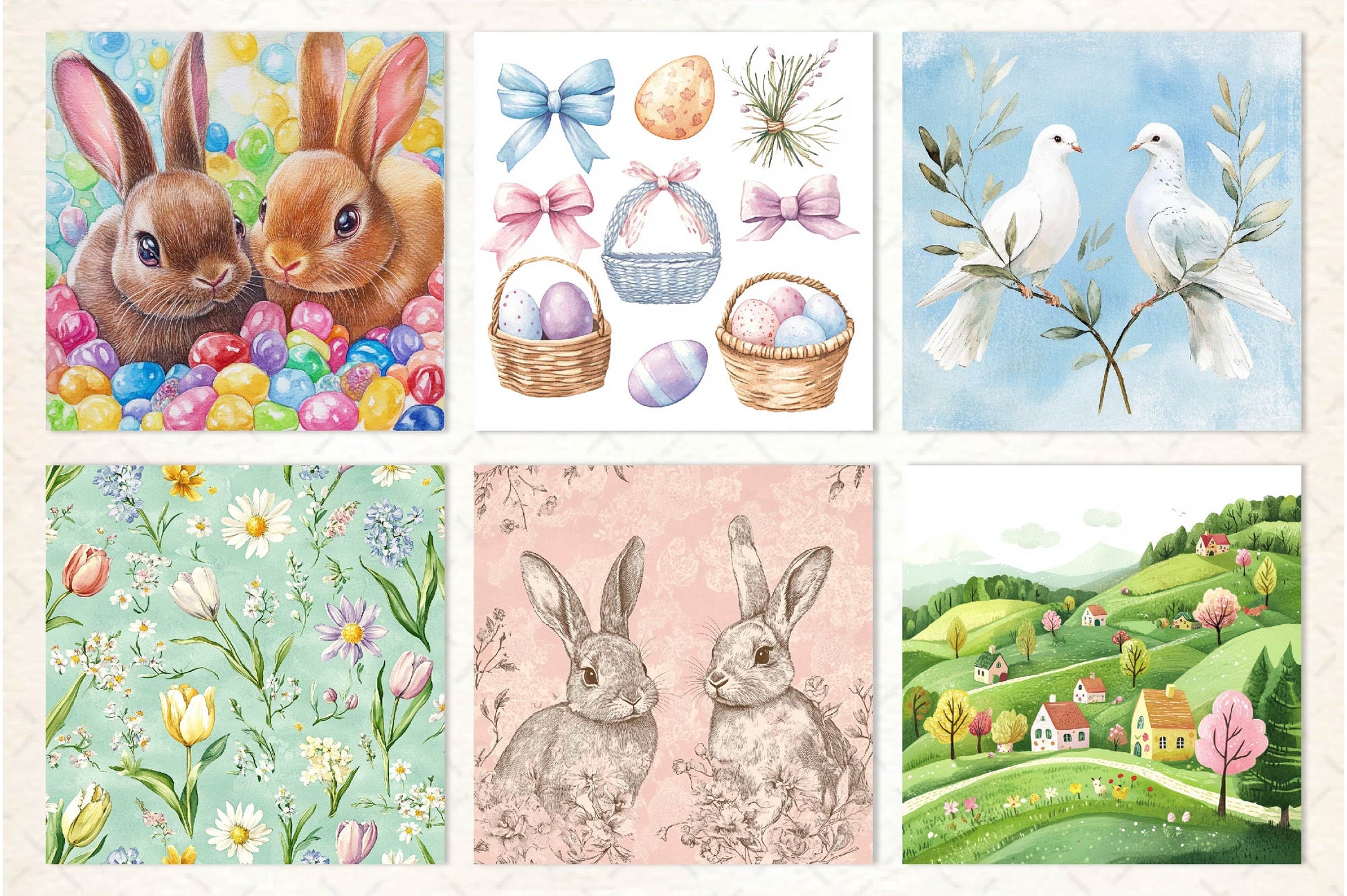 Easter Pattern Background Clipart Bundle - CraftNest - Digital Crafting and Art