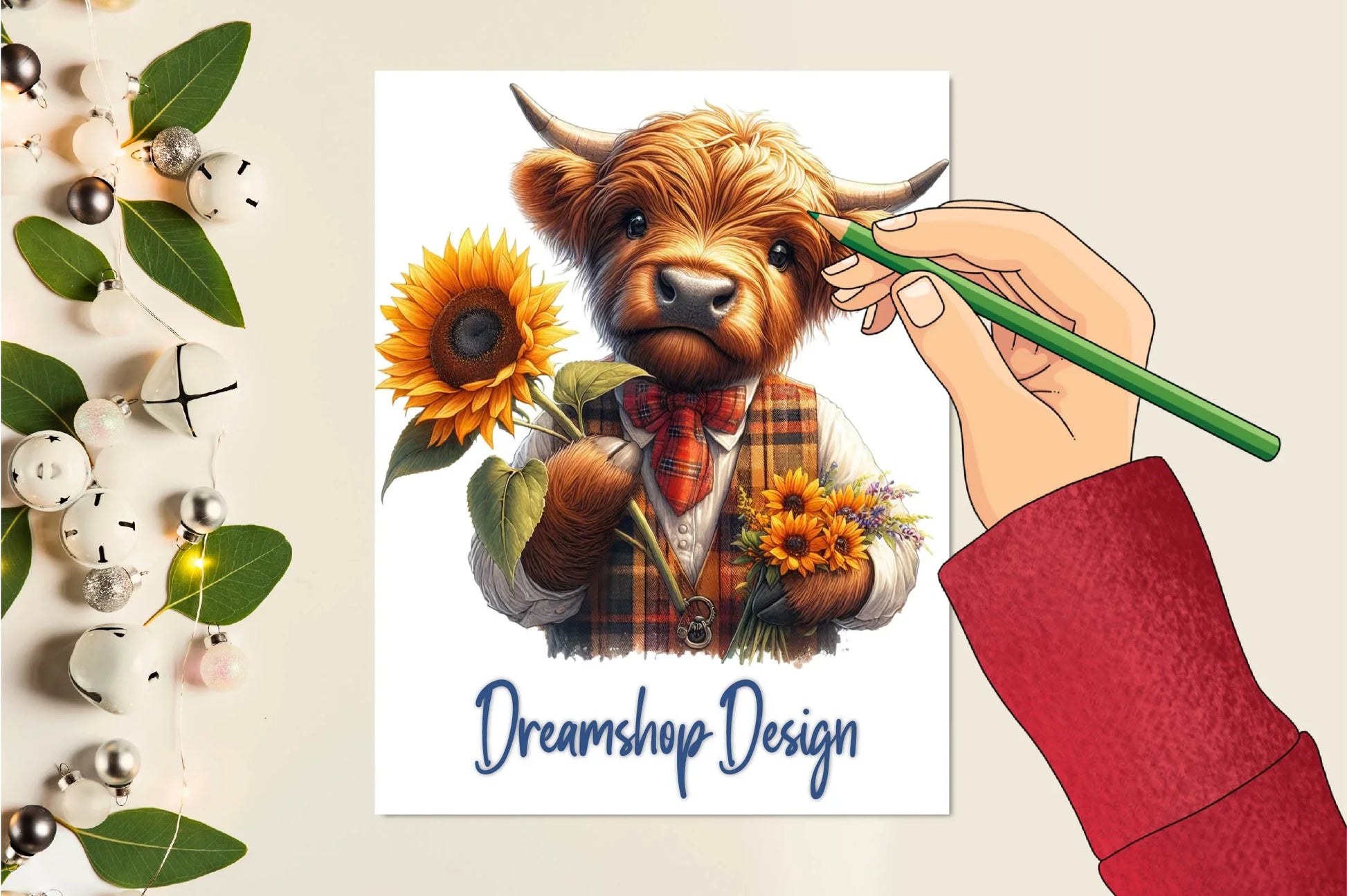 Highland Cow With Sunflowers Clipart Bundle - CraftNest - Digital Crafting and Art