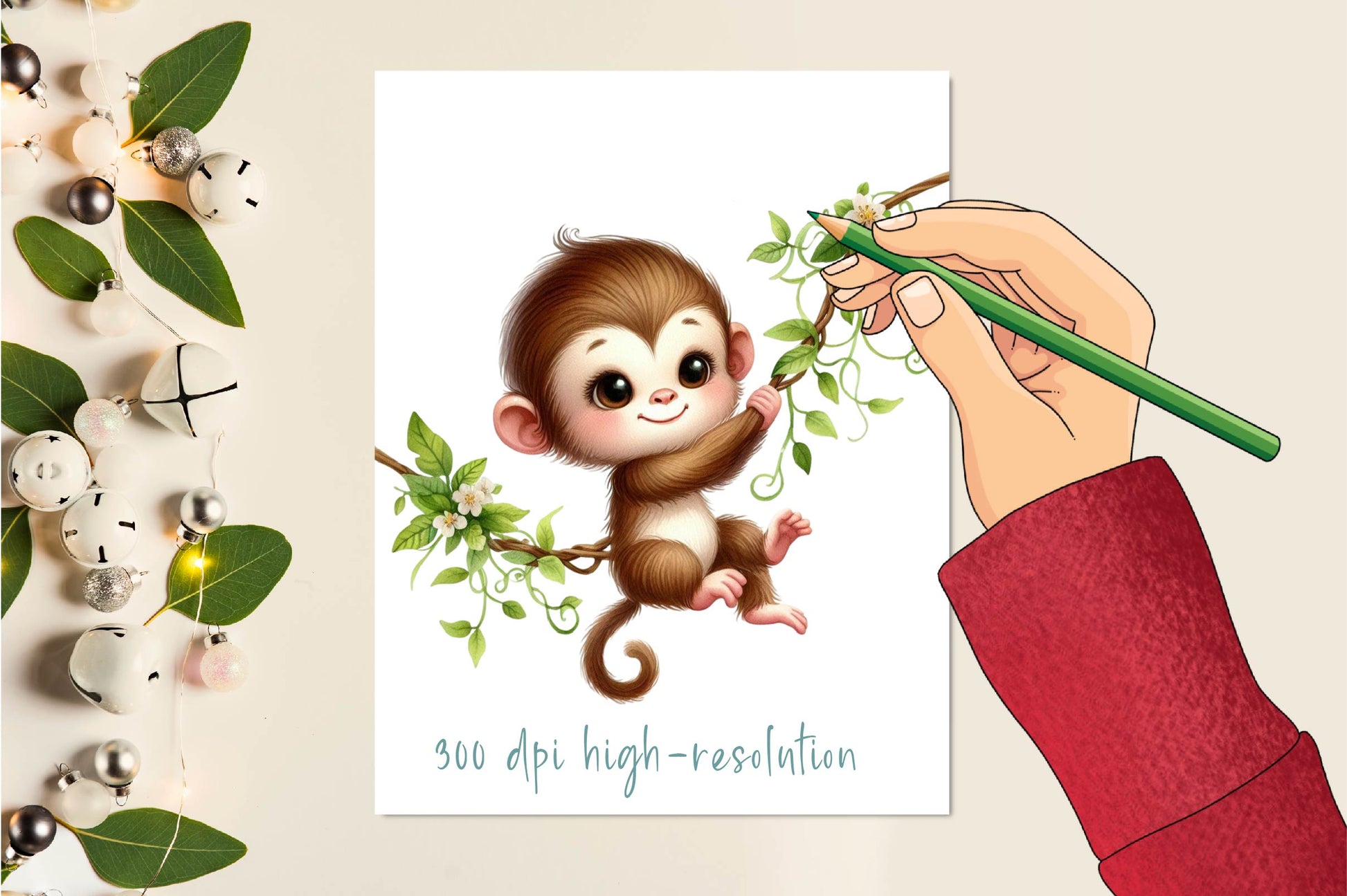 Playful Monkey Clipart Bundle - CraftNest - Digital Crafting and Art