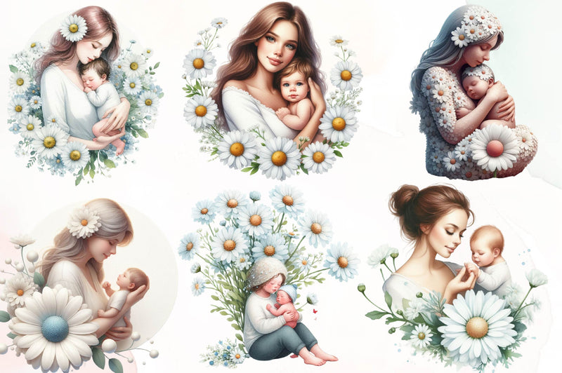 Happy Mother'S Day Floral Clipart Bundle 1 - CraftNest - Digital Crafting and Art