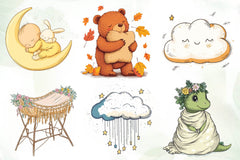 Boho Nursery Baby Clipart Bundle - CraftNest - Digital Crafting and Art