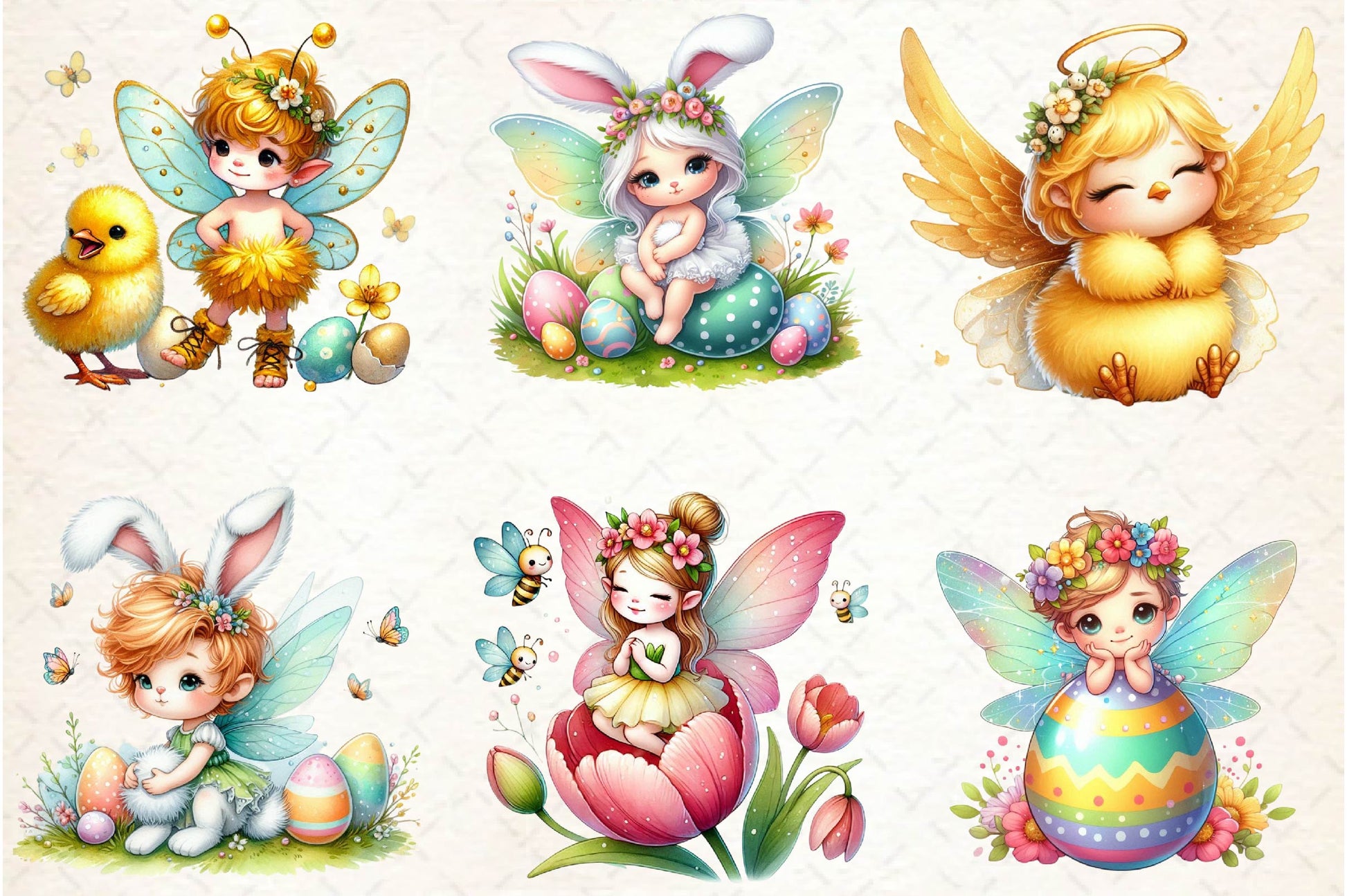 Cute Fairy Easter Clipart Bundle - CraftNest - Digital Crafting and Art