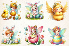 Cute Fairy Easter Clipart Bundle - CraftNest - Digital Crafting and Art