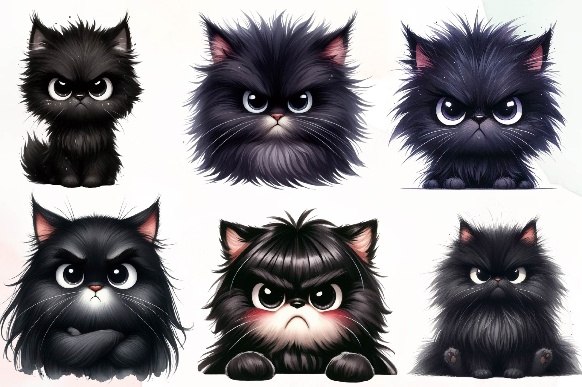 Cute And Funny Grumpy Cat Clipart Bundle - CraftNest - Digital Crafting and Art