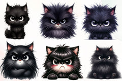Cute And Funny Grumpy Cat Clipart Bundle - CraftNest - Digital Crafting and Art